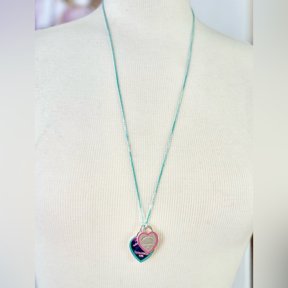 Tiffany & Co 30” Blue Enamel Sterling Silver Sparkling Chain Necklace 2.5mm - Picture 4 of 4